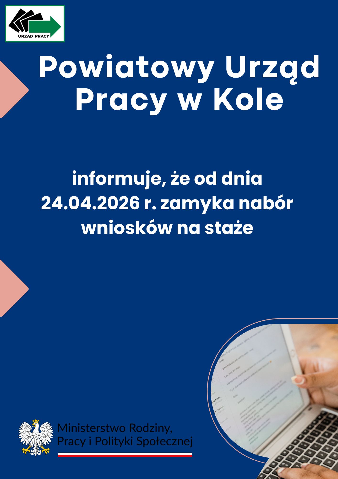 Obrazek dla: Zamknięcie naboru wniosków na staże